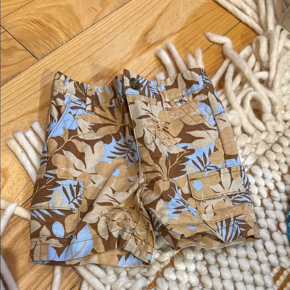 Janie & Jack Boys Tropical Print Cargo Shorts 3-6M